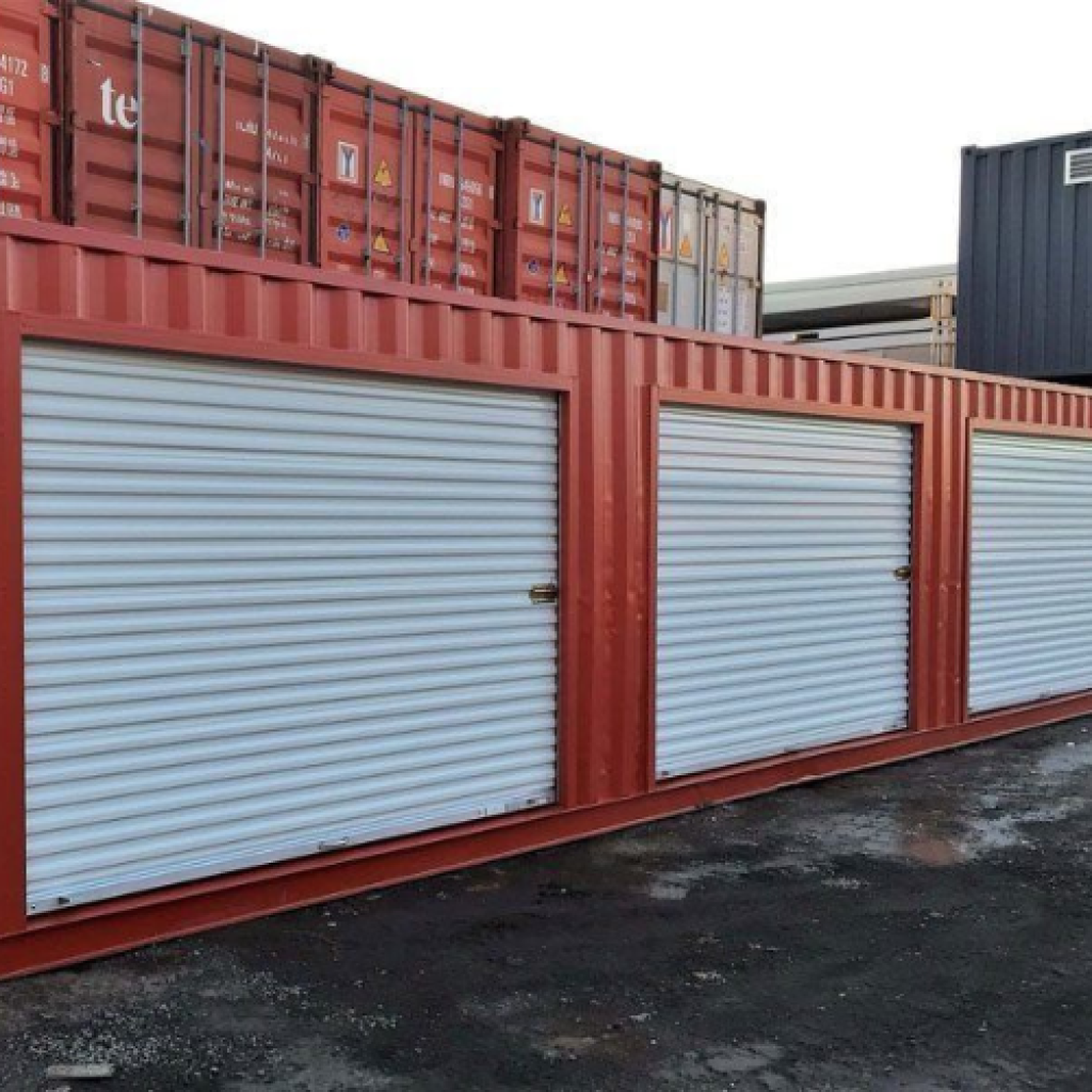 Contenedor de 40 pies con 3 puertas enrollables