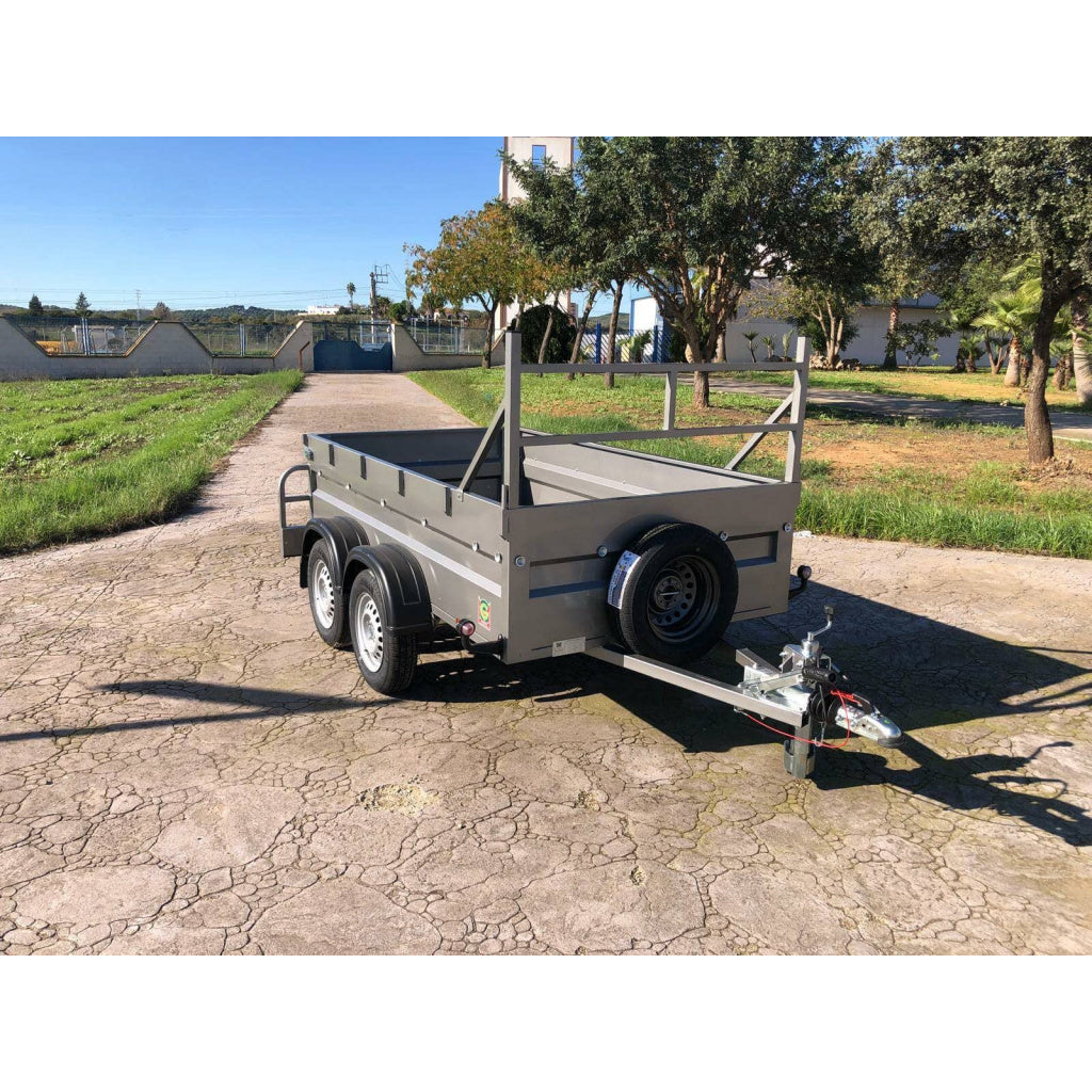 Remolque caja abierta 2 ejes doble eje sin freno